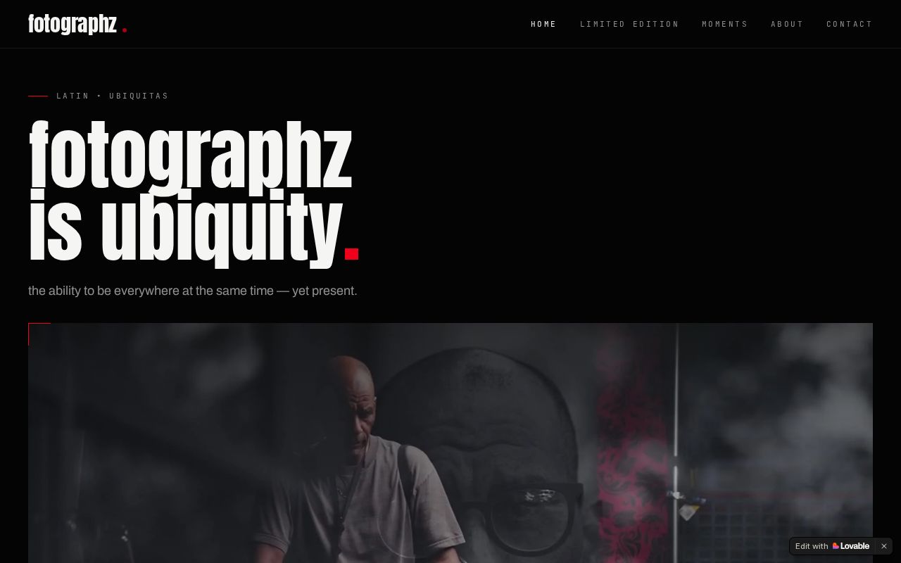 Fotographz Gallery Redefined website homepage screenshot