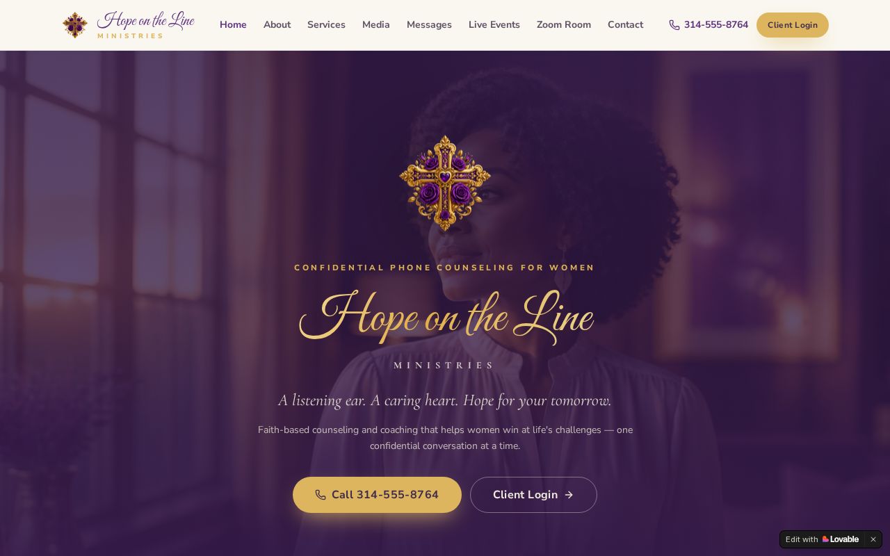 Loretta's Portal website homepage screenshot